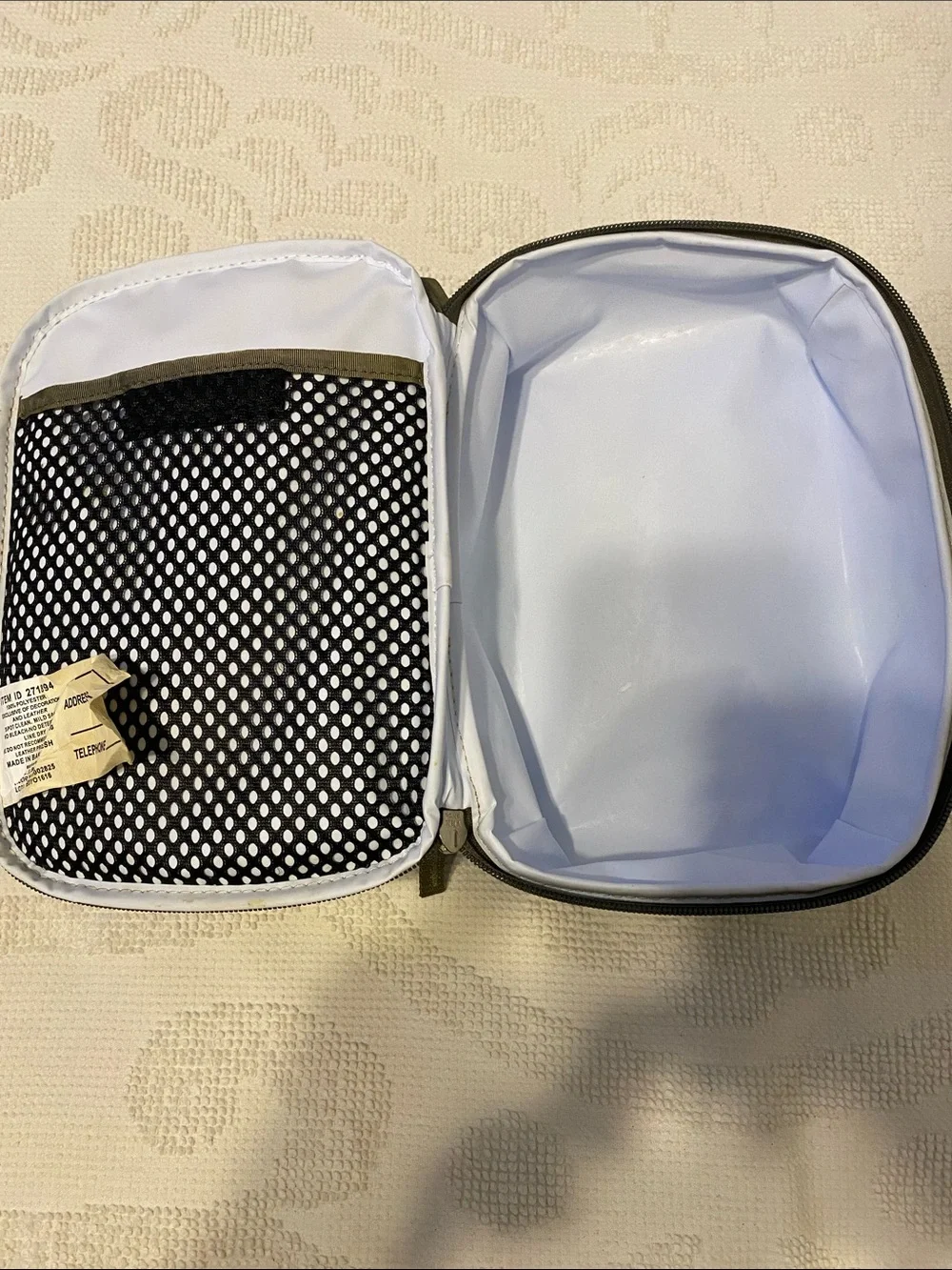 L.L. Bean Blue and White Floral Travel Cosmetic Case/Lunch Bag.  Normal wear